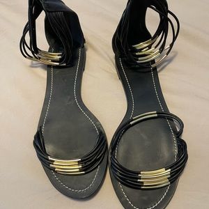 Tory Burch Black Gladiator Sandals